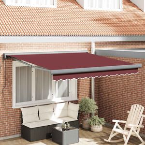 vidaXL Automatisk uttrekkbar markise med LED burgunder 300x250 cm