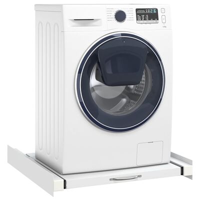 vidaXL Stableramme for vaskemaskin med uttrekkbar hylle hvit