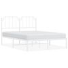 vidaXL Sengeramme i metall med sengegavl hvit 150x200 cm