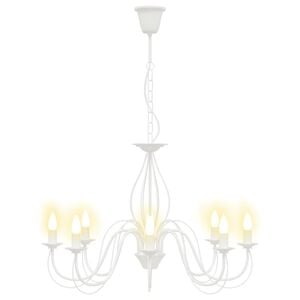 vidaXL Justerbar lysekrone E14 Metall Hvit &Oslash; 78 x 101 cm