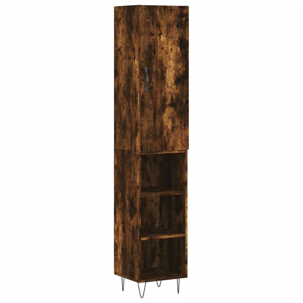 vidaXL Highboard r&oslash;kt eik 34,5x34x180 cm konstruert tre