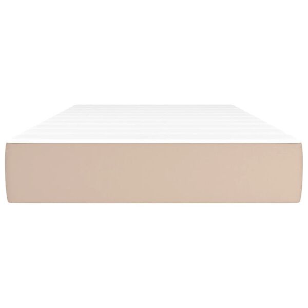 vidaXL Pocketfj&aelig;rmadrass medium cappuccino 100x200x20 cm kunstl&aelig;r
