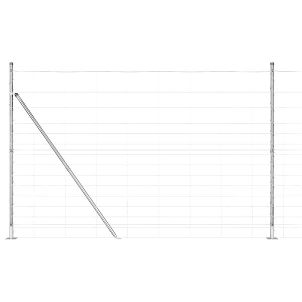 vidaXL Jordegjerde sølv 50 x 1.6 m Galvanisert stål