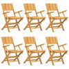 vidaXL Klappstoler 6 stk. 55x61x90 cm heltre teak