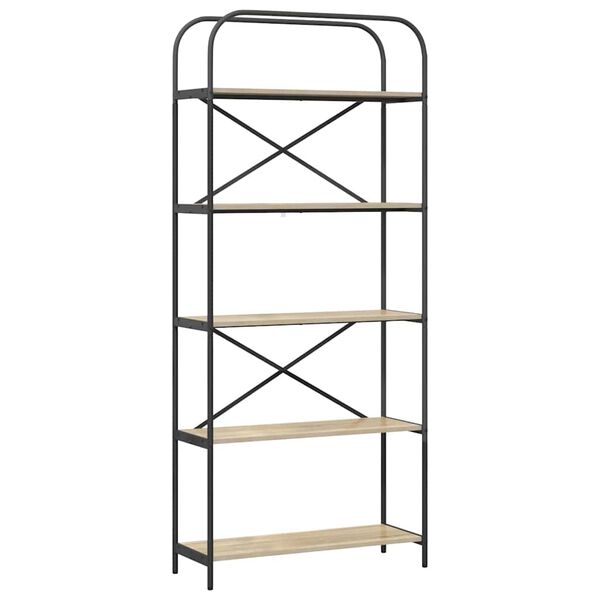 vidaXL Bokhylle Sonoma eik 80 x 30 x 183 cm Konstruert tre