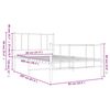 vidaXL Sengeramme i metall med hode- og fotgavl hvit 80x200 cm