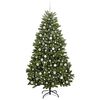 vidaXL Kunstig juletre med 300 LED gr&oslash;nn 210 cm PVC og metall