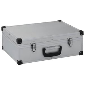 vidaXL Verkt&oslash;ykoffert 46x33x16 cm s&oslash;lv aluminium