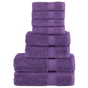 vidaXL Premium h&aring;ndklesett 8 deler SOLUND lilla 600 g/m2