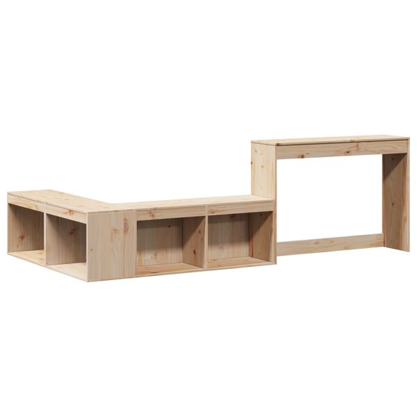 vidaXL Nattbord med skrivebord 232x122x75 cm heltre furu