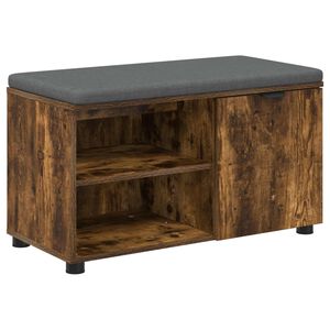 vidaXL Gangbenk R&oslash;kt Eik 80 x 38 x 46 cm Konstruert treverk og stoff