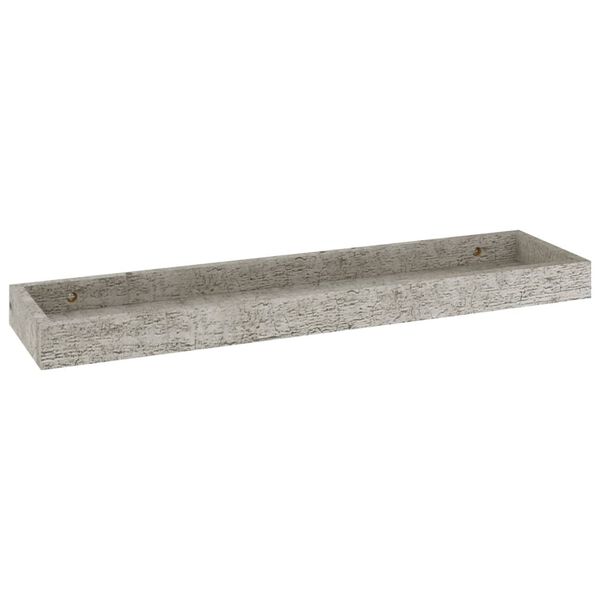 vidaXL Loggia-vegghyller 4 stk betonggr&aring; 60x15x4 cm MDF