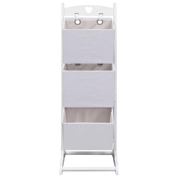 vidaXL Kurvstativ med 3 kurver hvit 35x35x102 cm tre