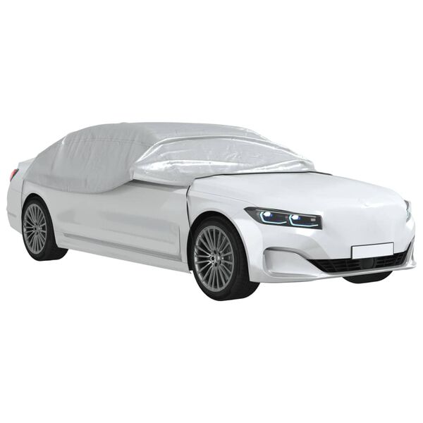 vidaXL Halvt biltrekk med kroker Silver XL