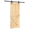 vidaXL Skyved&oslash;r Naturlig og svart 85 x 210 cm Massiv Furu Tre