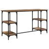 vidaXL Skrivebord med hylle Gamle tre 140 x 50 x 75 cm Konstruert tre