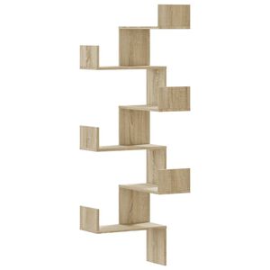 vidaXL Veggmontert hj&oslash;rnehylle sonoma eik 45x45x147 cm konstruert tre