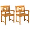 vidaXL Utend&oslash;rs benk 2 pcs Naturlig 56 x 55,5 x 90 cm Solid akasietre