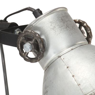 vidaXL Gulvlampe med 2 lampeskjermer sølv E27 støpejern