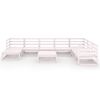 vidaXL Hagesofagruppe 9 deler hvit heltre furu