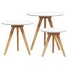 vidaXL Kaffebord 3 stk. Brun 50 x 50 x 46 cm Massiv valn&oslash;tttre