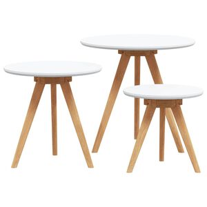 vidaXL Kaffebord 3 stk. Brun 50 x 50 x 46 cm Massiv valn&oslash;tttre