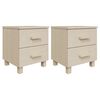 vidaXL Nattbord HAMAR 2 stk honningbrun 40x35x44,5 cm heltre
