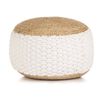 vidaXL Vevd/strikket puff jute bomull 50x35 cm hvit