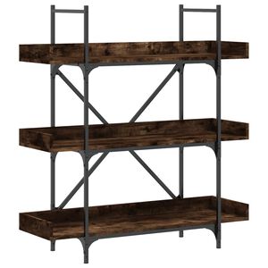 vidaXL Bokhylle 3 etasjer r&oslash;kt eik 100x33x108,5 cm konstruert tre