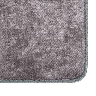 vidaXL Vaskbart teppe 120x180 cm sklisikker grå