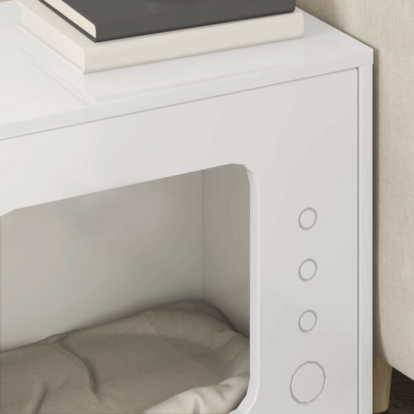 vidaXL Katt Hus Glanset Hvit 51 x 30 x 42,5 cm Konstruert tre