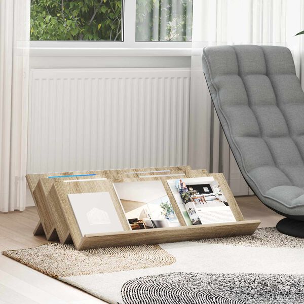 vidaXL Magasinreol Sonoma eik 90 x 53 x 28,5 cm Konstruert tre