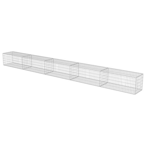 vidaXL Gabion med topp- og bunnlokk galvanisert stål 600x50x50 cm
