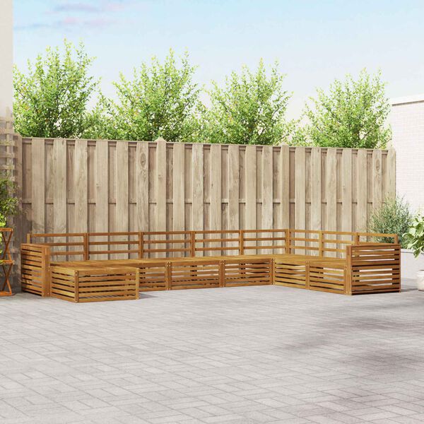 vidaXL Sofasett 8 pcs Naturlig Solid akasietre