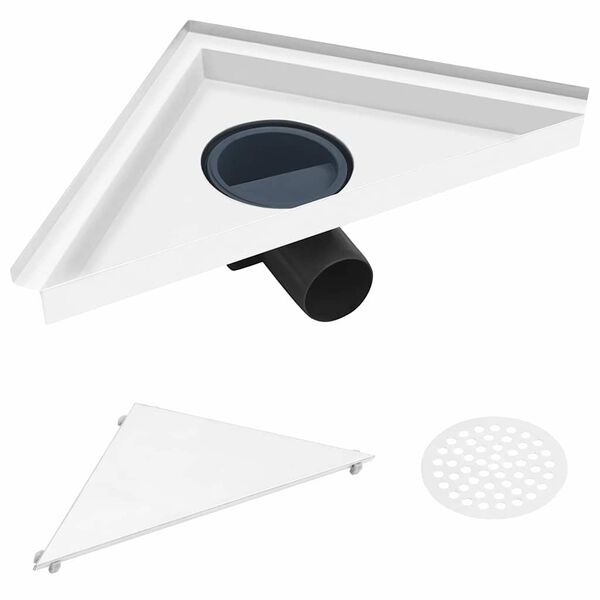 vidaXL Dusjavl&oslash;p med 2-i-1 sluk 25x25 cm rustfritt st&aring;l