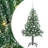 vidaXL Kunstig Julesekk Sn&oslash; Flocket med LED Lys Gr&oslash;nn og hvit 150 cm