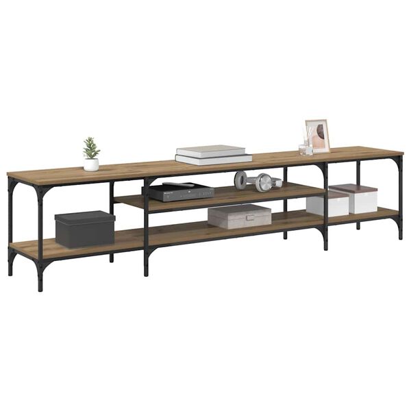 vidaXL TV-skap Artisan Eik 201 x 35 x 45 cm Ingeni&oslash;rtre og jern
