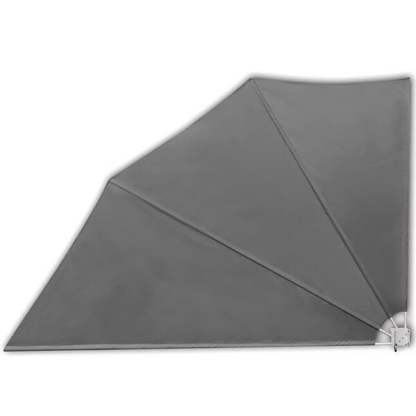 vidaXL Sammenleggbar sidemarkise for balkong grå 160x240 cm