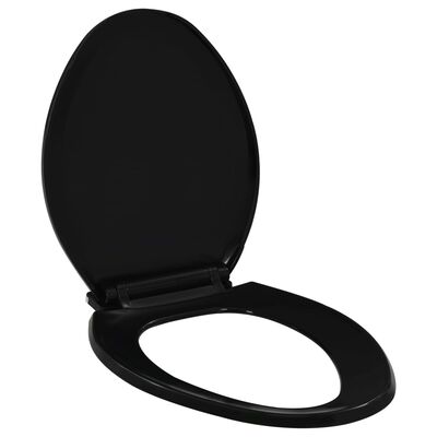 vidaXL Toalettsete med soft-close og hurtigfeste svart