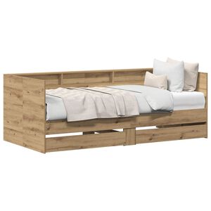 vidaXL Seng med skuff Artisan Eik 100 x 200 cm Konstruert tre