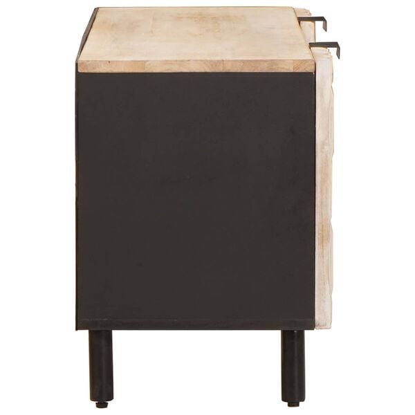 vidaXL TV-skap Hvit Vask Finish 105 x 33,5 x 46 cm Massiv mango tre