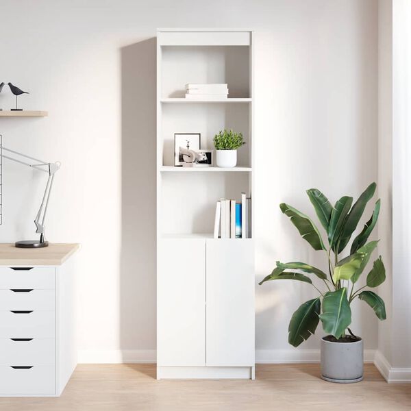 vidaXL Highboard hvit 50x35x180 cm konstruert tre