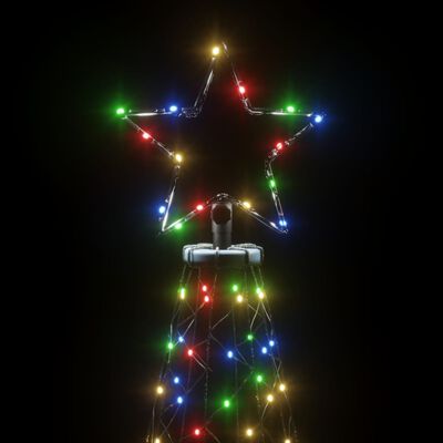vidaXL Juletre med bakkeplugg flerfarget 200 LED 180 cm