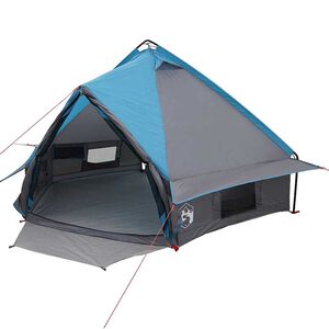 vidaXL Teepee Tent 4-Person med tak Bl&aring; og gr&aring; 388 x 320 x 169 cm