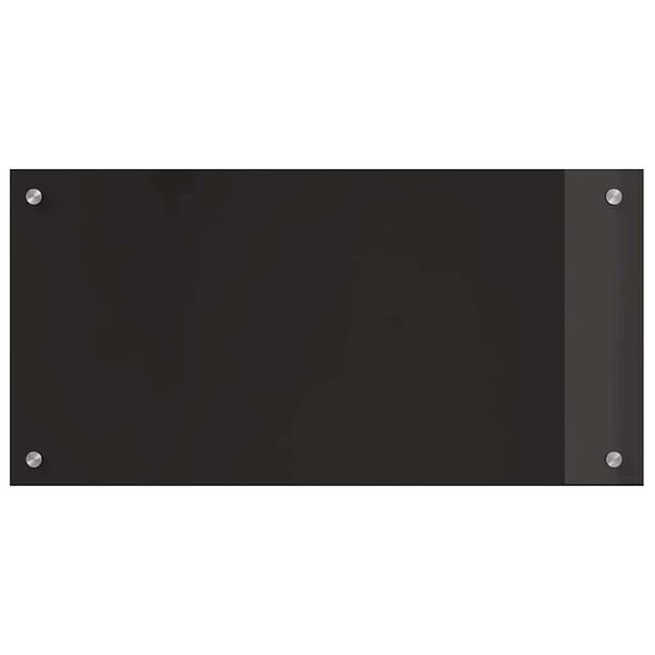 vidaXL Kjøkkenbakplate Svart 80 x 40 cm herdet glass