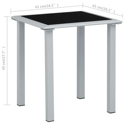 vidaXL Solsenger 2 stk med bord aluminium svart