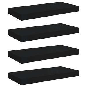 vidaXL Flytende vegghyller 4 stk svart 50x23x3,8 cm MDF