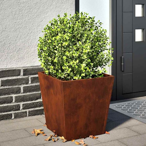 vidaXL Hageplanter 2 stk 40x40x40 cm oksidert st&aring;l