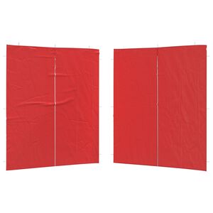 vidaXL Party Telt Sidevegg 2 stk. 200 x 195 cm R&oslash;d PE og st&aring;l