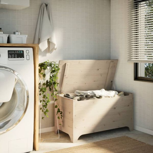 vidaXL Putekasse med lokk RANA 100x49x54 cm heltre furu